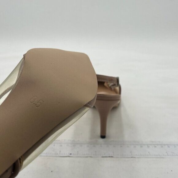 FSJ Women Trendy Pointed Toe Kitten Low Heel Slip on Pumps Slingback Office Shoe - Picture 6 of 8